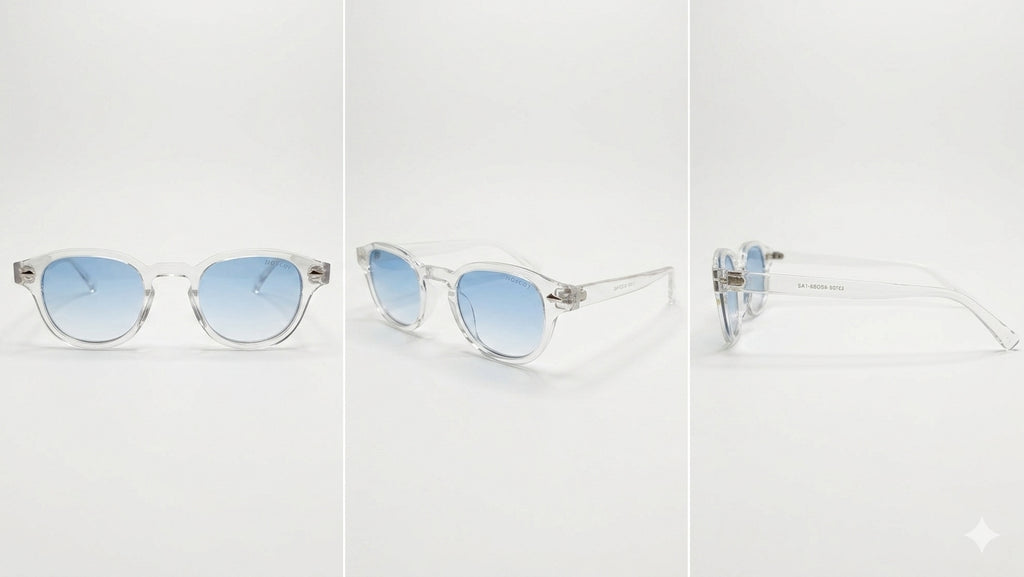 🕶️ MOSCOT Crystal Sunglasses – Ice Blue Edition