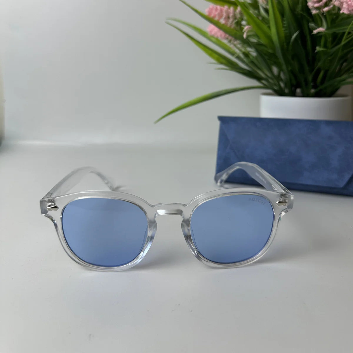 🕶️ MOSCOT Crystal Sunglasses – Ice Blue Edition